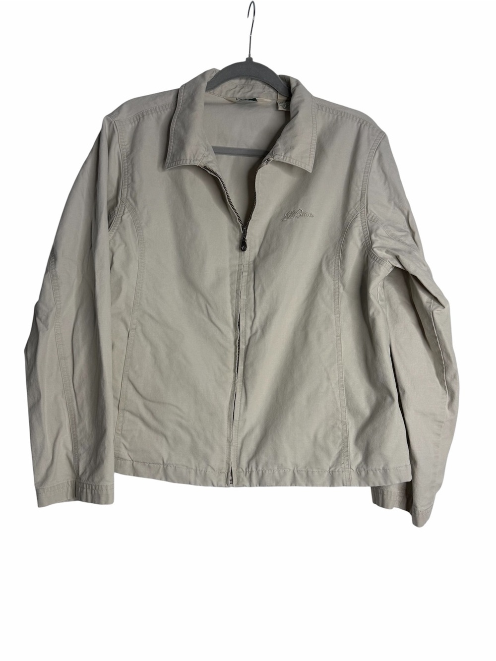 VTG L.L.Bean Lightweight Zip‑Up Jacket Neutral Beige, Size LP